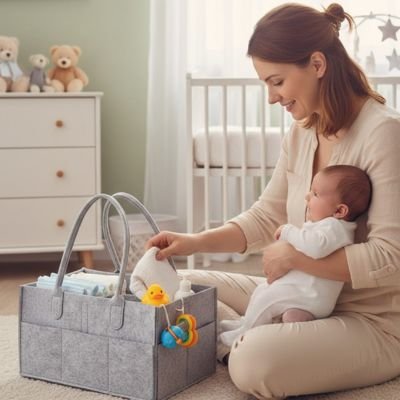 Panier rangement bebe avec compartiments pour chambre enfant