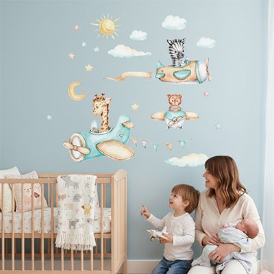 Stickers muraux enfant utilisés pour personnaliser un mur