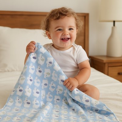 Couverture bebe en matière douce adaptée à l’univers enfant