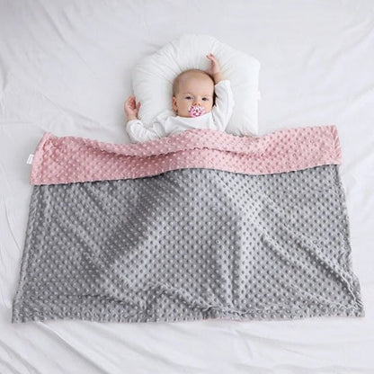 Couverture bébé rose et gris