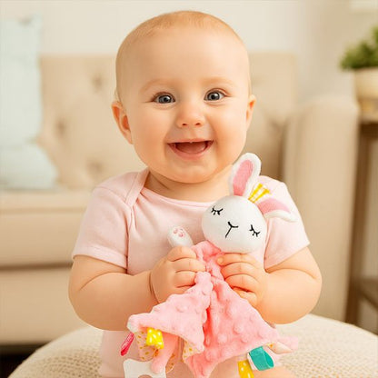Doudou bebe en tissu doux, adapté aux petites mains
