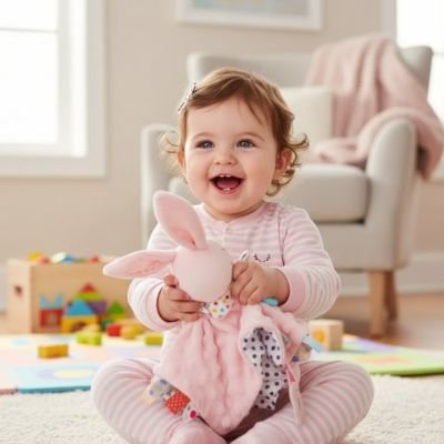Doudou bebe servant de compagnon rassurant au quotidien