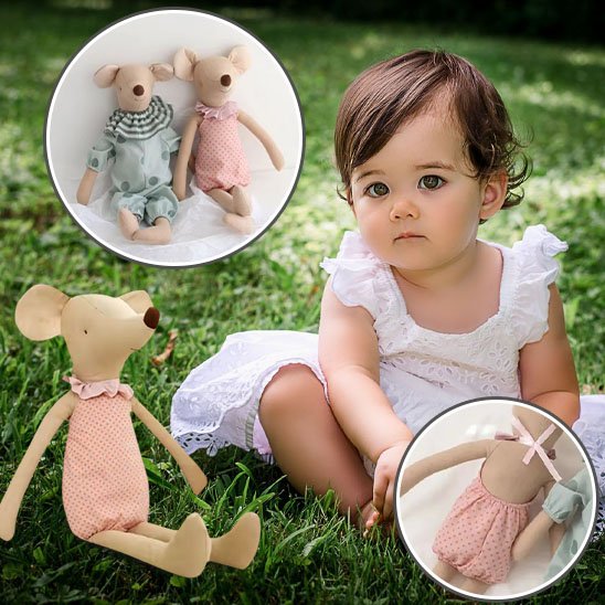 Doudou doux utilisé comme objet de réconfort pour bébé