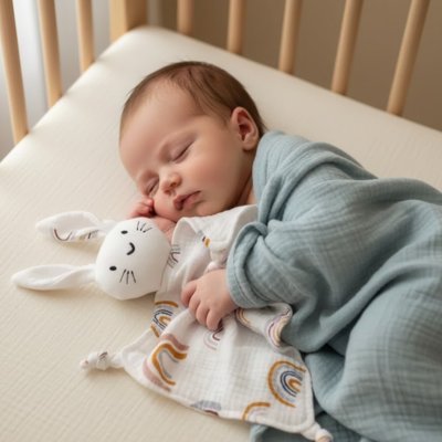 Doudou lapin à offrir comme cadeau de naissance