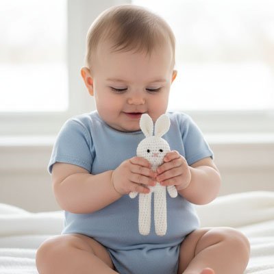 Doudou lapin bébé rassurant
