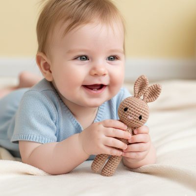 Doudou lapin doux pour bébé