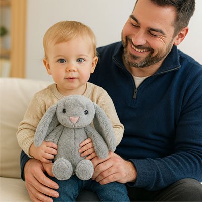 Lapin en peluche aimable et doux