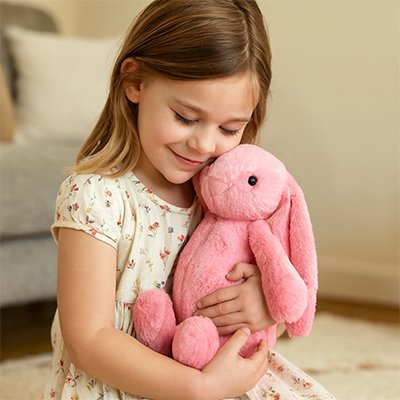 Lapin en peluche apportant une ambiance calme à la chambre