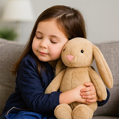 Lapin en peluche apportant une ambiance calme à la chambre