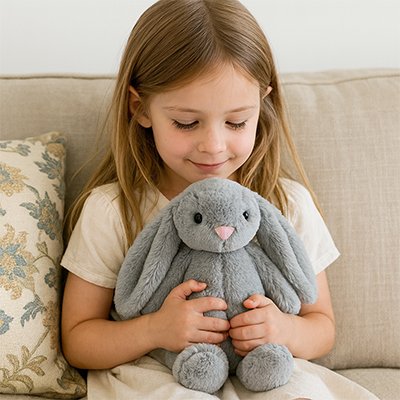 Lapin en peluche moelleuse adaptée aux enfants
