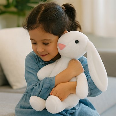Lapin en peluche simple et douce pour enfant