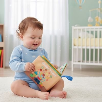Livre bebe en tissus  avec pages souples