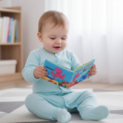 Livre bebe en tissus conçu pour l’éveil sensoriel