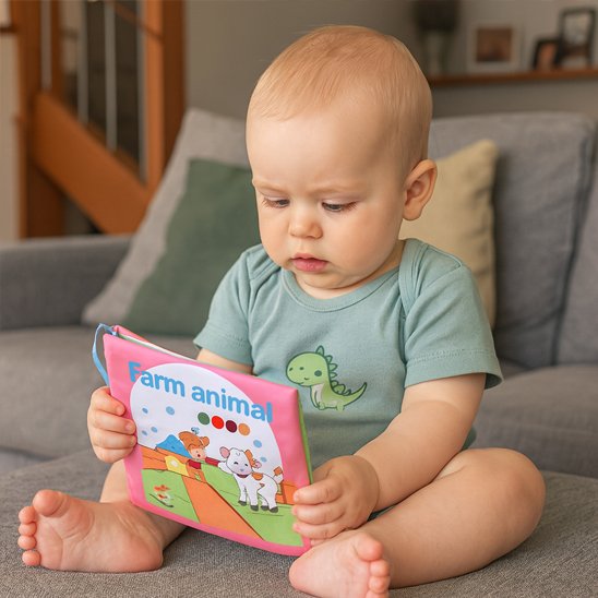 Livre bebe en tissus  conçu pour l’éveil sensoriel