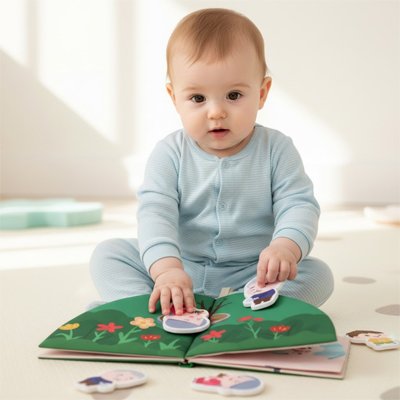 Livre bebe en tissus conçu pour l’éveil sensoriel