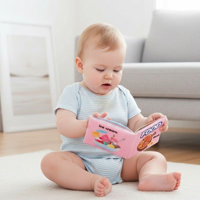 Livre bebe en tissus doux adapté aux petites mains
