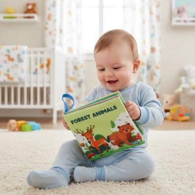 Livre bebe en tissus doux adapté aux petites mains
