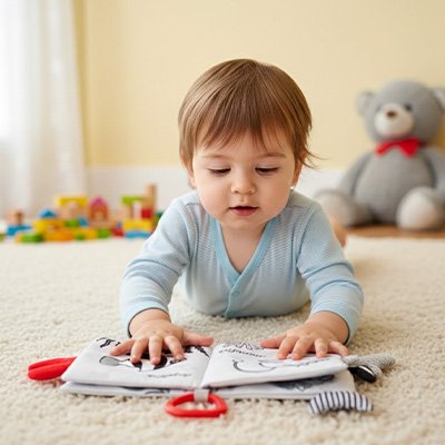 Livre bebe en tissus doux adapté aux petites mains