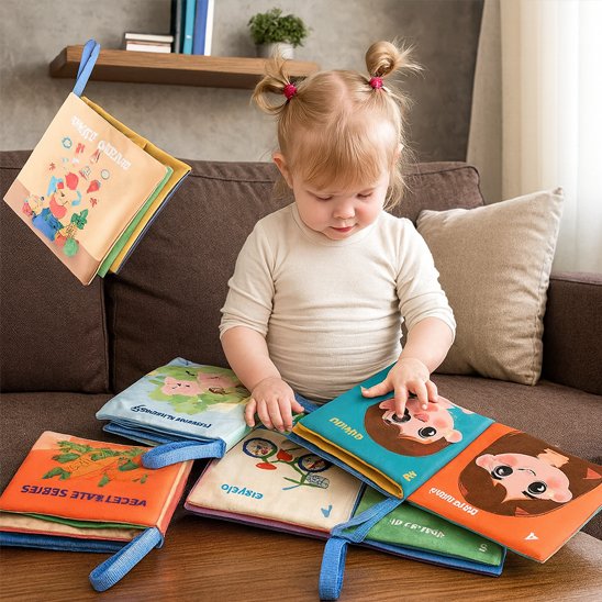 Livre bebe en tissus posé dans une chambre enfant