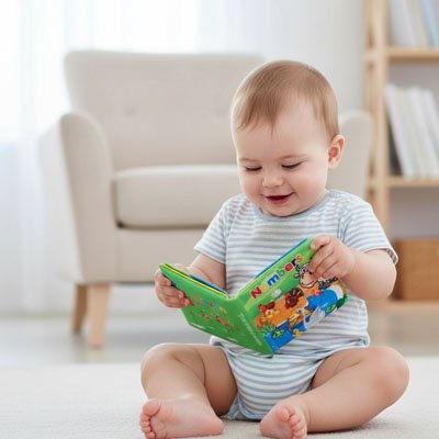 Livre bebe en tissus posé dans une chambre enfant