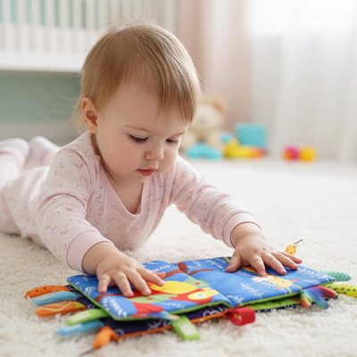 Livre bebe en tissus pour bébé avec pages souples