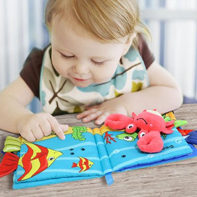 Livre bebe en tissus pour bébé avec pages souples