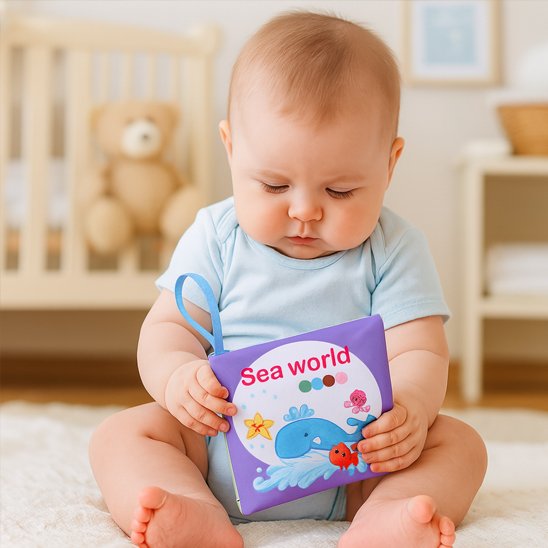 Livre bebe en tissus pour bébé avec pages souples