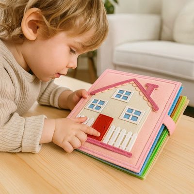 Livre bebe en tissus pour bébé avec pages souples