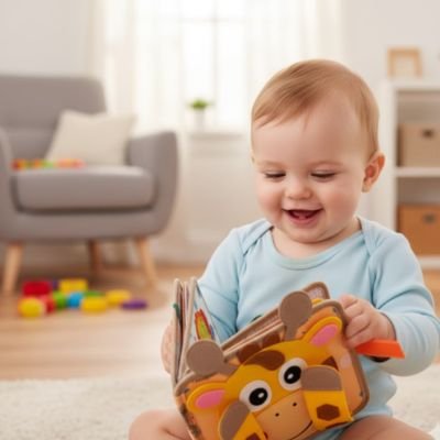 Livre bebe en tissus utilisé pour les moments de découverte