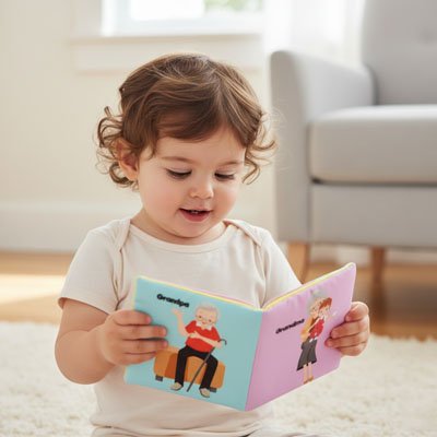 Livre bebe en tissus utilisé pour les moments de découverte