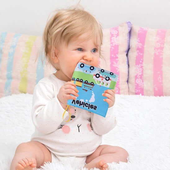 livre en tissu pour bébé avec pages souples