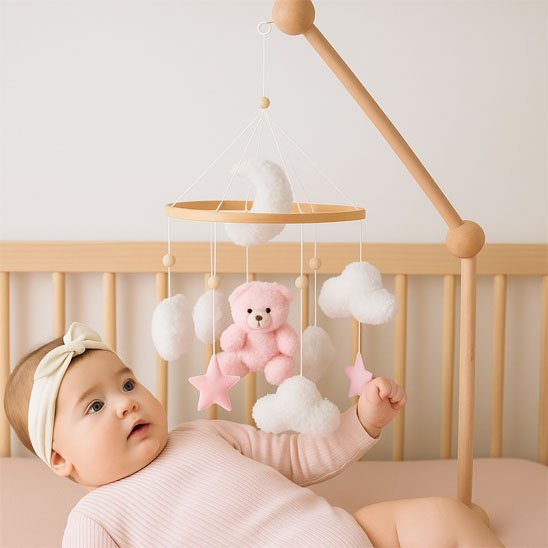 Mobile bebe conçu pour stimuler l’éveil visuel
