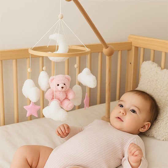 Mobile bebe décoratif avec éléments suspendus pour la chambre
