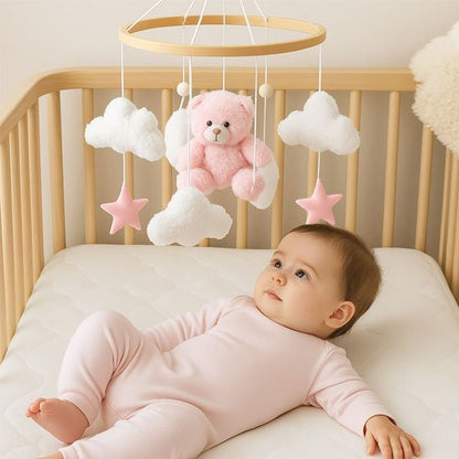 Mobile bebe suspendu au-dessus du lit pour éveiller le bébé