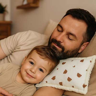 Oreiller bebe placé près du lit pour la décoration