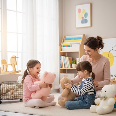 Ours en peluche doux pour bébé, doudou réconfortant pour la chambre enfant