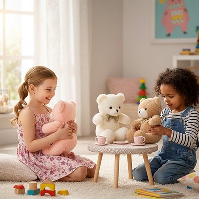 Ours en peluche pour bébé au toucher doux, idéal comme doudou pour le sommeil