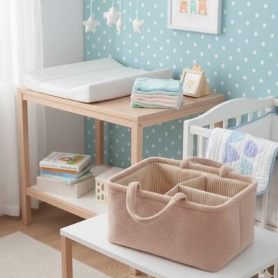 Panier de rangement bébé pour couches et accessoires dans la chambre