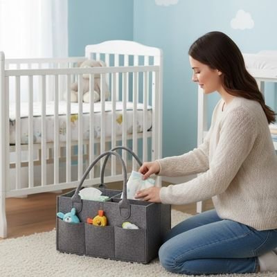 Panier rangement bebe décoratif pour chambre enfant