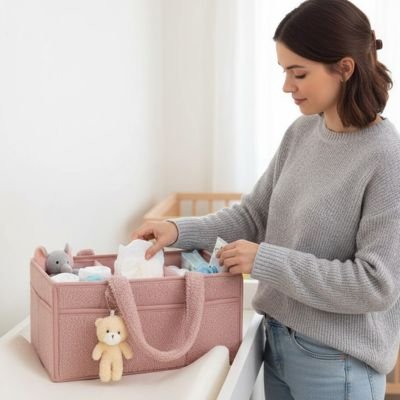 Panier rangement bébé en tissu pour organiser la chambre