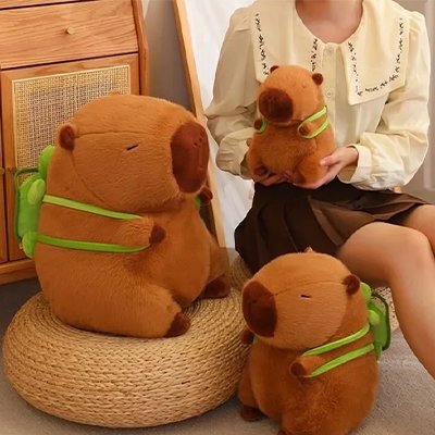 Peluche capybara au tissu moelleux, adapté aux enfants