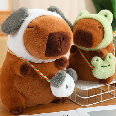 Peluche capybara  au toucher moelleux, adaptée à l’univers enfant