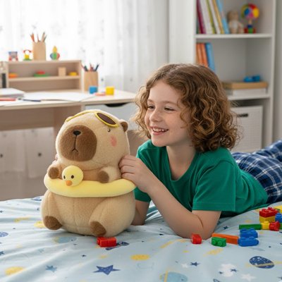 Peluche Capybara en tissu moelleux