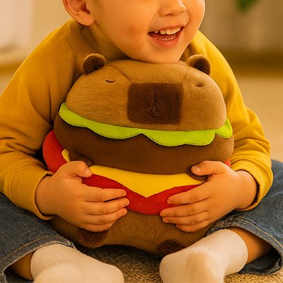 Peluche capybara faisant partie d’une collection d’animaux