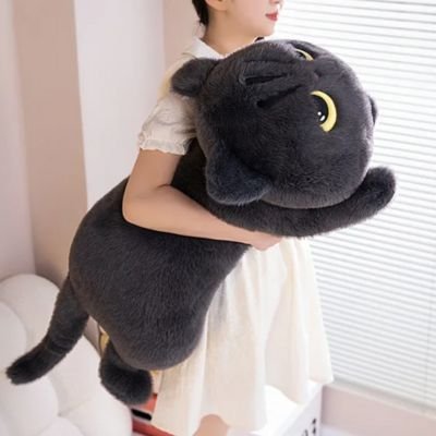 Peluche chat au toucher moelleux pour enfant
