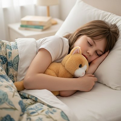 Peluche chat compagnon de nuit