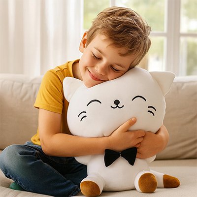 Peluche chat décoratif pour chambre bébé ou enfant