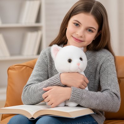 Peluche chat douce et câline