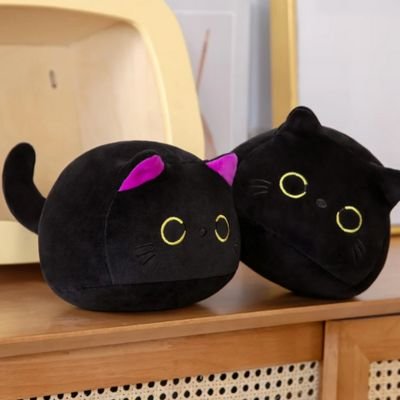 Peluche chat noir décorative pour chambre bébé ou enfant