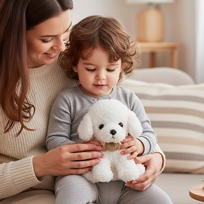 Peluche Chien blanc